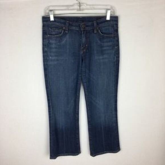 Citizens of Humanity Blue Denim  Kelly Stretch Low Waist Y2K  Crop 28 - Picture 2 of 10